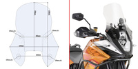 GIVI szyba przezroczysta (37H X 41W) - BMW 1050 / 1190 ADVENTURE / ADVENTURE R (13 > 15) - D7703ST