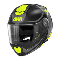 GIVI KASK X.27 DIMENSION - SZCZĘKOWY Z BLENDĄ - CZARNY Z GRAFIKĄ FLUO ROZMIAR S / 56