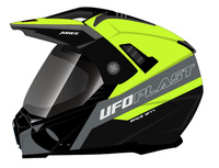 UFO KASK ARIES OFFROAD / DUAL / TOURER / CROSSOVER Z SZYBĄ, DASZKIEM I BLENDĄ PRZECIWSŁONECZNĄ KOLOR CZARNY/SZARY/ŻÓŁTY FLUO ROZMIAR S ( ECE 22R06 ) - KOLEKCJA 2024