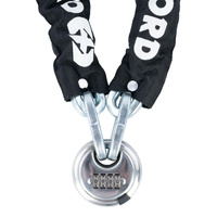 OXFORD PROMOCJA ŁAŃCUCH ZABEZPIECZENIE ANTYKRADZIEŻOWE Z KŁÓDKĄ NA SZYFR 9.5mm x 1.5m