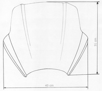 Uniwersalna szyba do motocykli bez owiewek MRA, forma SPS-A, bezbarwna