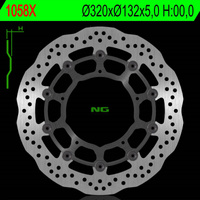 NG TARCZA HAMULCOWA PRZÓD YAMAHA YZF R1 '04-'06 / '15-'16, FZ1 '06-13, R6 '20-, V-MAX '09-16, MT-10 '16-21 (320X132X5MM) (5X8,5MM) WAVE PŁYWAJĄCA