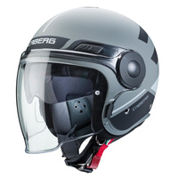 KASK OTWARTY CABERG JET Z BLENDĄ UPTOWN LOFT CZARNY/SZARY/SREBRNY MAT