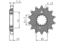 SUNSTAR ZĘBATKA PRZEDNIA 346 16 HONDA VT 600C SHADOW '90-'07 (JTF296.16) (ŁAŃC. 525) (34616JT)