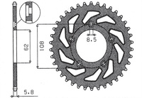 SUNSTAR ZĘBATKA TYLNA 714 40 APRILIA RS 125 '93-'05, TUAREG WIND 125 '89-'00 (JTR701.40) (ŁAŃC. 520) (71440JT)