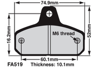 EBC Klocki kartingowe FA519 (1 kpl. na tarczę)