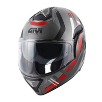 GIVI KASK X.30 PULSAR LADY - SZCZĘKOWY Z BLĘDĄ I SZCZĘKĄ PRZESUWANĄ DO TYŁU - CZARNY Z GRAFIKĄ CZERWONĄ MAT - ROZMIAR 2XL / 63