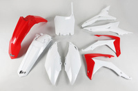 UFO komplet plastików HONDA CRF 250R '14-17, CRF 450R '13-16 z pokrywą filtra powietrza kolor OEM (CZERWONY/BIAŁY)
