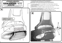 KAPPA STELAŻ KUFRA CENTRALNEGO SUZUKI BURGMAN 250/400 (98-02) ( Z PŁYTĄ MONOKEY ) - KR111
