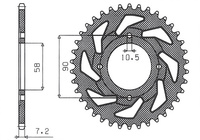 SUNSTAR ZĘBATKA TYLNA 269 42 HONDA CG 125 '02-'05, CM 125 '82-'97, CB 125T '82-'88, DAELIM VC 125 '96-'99 (JTR269.42) (ŁAŃC. 428) (26942JT)