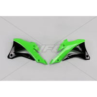 UFO OSŁONY CHŁODNICY KAWASAKI KX 85 '14-'21, KX 100 '14-'21 KOLOR ZILEONY CZARNY