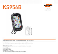 KAPPA TORBA NA GPS / SMARTPHONE IPHONE 6/6S/7/8 SAMSUNG GALAXY NOKIA/MICROSOFT SONY XPERIA Z MOCOWANIEM NA KIEROWNICĘ I LUSTERKO - PATRZ OPIS DODATKOWY - PROMOCJA - WYPRZEDAŻ - STD CENA 189,- - KS956B