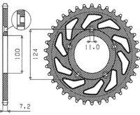 SUNSTAR ZĘBATKA TYLNA 4443 36 DUCATI 749 '03-'06 (JTR744.36) (ŁAŃC. 525) (444336JT)