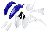 UFO KOMPLET PLASTIKÓW (FULL KIT) Z OSŁONAMI TELESKOPÓW (AMORTYZATORÓW) YAMAHA YZF 250 '14-'18, YZF 450 '14-'17 KOLOR OEM (NIEBIESKI/BIAŁY) (YA318E999)