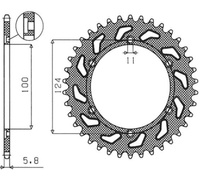SUNSTAR ZĘBATKA TYLNA 1027 37 DUCATI 750SS '91-'98, 900 '92-'98 (JTR735.37) (ŁAŃC. 520) (102737JT)