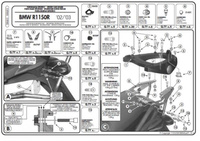 KAPPA STELAŻ KUFRA CENTRALNEGO BMW R 1150R (01-06), R 850R (03-07) ( Z PŁYTĄ MONOKEY ) - KR683