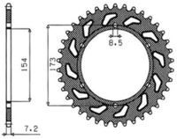 SUNSTAR ZĘBATKA TYLNA 4441 43 APRILIA RST 1000 FUTURA '01-'04 (444143JT) (ŁAŃC. 525)