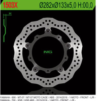 NG TARCZA HAMULCOWA PRZÓD YAMAHA MT-07 / ABS '13-17, TRACER 700 '16-'17, XSR 700 / ABS '16-17 WAVE (282X133X5) (5X8,5MM)