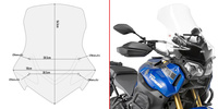 GIVI szyba przezroczysta (56,5H X 50W) - YAMAHA XT 1200ZE SUPER TENERE (14 > 15) - D2119ST