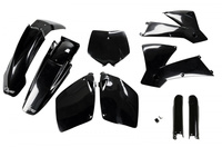 UFO KOMPLET PLASTIKÓW (FULL KIT) Z OSŁONAMI TELESKOPÓW (AMORTYZATORÓW) KTM SX-SXF '01-'02 KOLOR CZARNY
