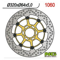 NG TARCZA HAMULCOWA PRZÓD APRILIA CAPONORD 1200 '13-17, YAMAHA FZR 1000 '87-95, XJR1200/1300 '95-99 (320X64X5MM) (6X8,5MM) PŁYWAJĄCA