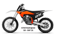 UFO 2025/04 KOMPLET PLASTIKÓW (FULL KIT) Z OSŁONAMI TELESKOPÓW (AMORTYZATORÓW) KTM SX 125 / 150 / 250 / 300 '25, SXF (SX-F) 250 / 350 / 450 '25-, KOLOR BIAŁY / POMARAŃCZOWY / CZARNY
