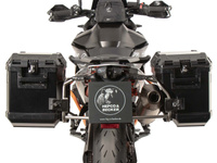 Wycięcie na bagażnik boczny ze stali nierdzewnej, w tym skrzynki boczne Xplorer w kolorze czarnym do KTM 890 SMT (2023-)