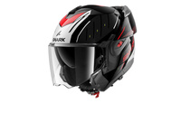 Kask Szczękowy SHARK OXO RYDGER kolor biały/czarny/czerwony