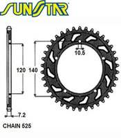 ZĘBATKA NAPĘDZANA STALOWA SUNSTAR SUNR1-4499-41