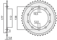 SUNSTAR ZĘBATKA TYLNA 4384 38 HONDA CTX 700 DCT '14-'16, NC 700/750 '12-'19, HONDA CBF 500 '13-'21 (JTR1316.38) (ŁAŃC. 520) (438438JT)