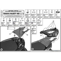 KAPPA STELAŻ KUFRA CENTRALNEGO YAMAHA MAJESTY 400 (04-14) ( Z PŁYTĄ MONOLOCK ) - K331M