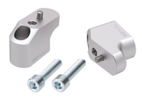 Podwyższenie kierownicy z offsetem 30 mm wysokości, tył 25 mm, srebrne do Triumph Tiger 850 Sport (2021-)