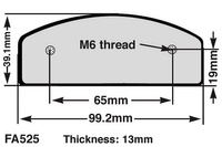 EBC Klocki kartingowe FA525A (1 kpl. na tarczę)