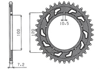 SUNSTAR ZĘBATKA TYLNA 4447 40 / 4363 40 APRILIA RSV 1000 04-15, TUONO 1000 06-10, MANA 850 (08-16) (JTR702.40) (JTR713.40) (ŁAŃC. 525) (436340JT)