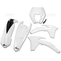 UFO KOMPLET PLASTIKÓW KTM EXC/EXCF '12-'13 Z OSŁONĄ LAMPY KOLOR BIAŁY (KT521E047)