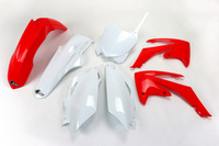 UFO Komplet plastików HONDA CRF 250R '11-'13, CRF 450R '11-'12 kolor OEM (CZERWONY/BIAŁY) (HO115E999)