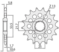 SUNSTAR ZĘBATKA PRZEDNIA YAMAHA YZF R6 '06-'16 (JTF1581.16) (ŁANC. 520) (KONWERSJA 520)