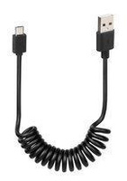 38700 Kabel sprężynowy Usb> Micro Usb - 100 cm - czarny