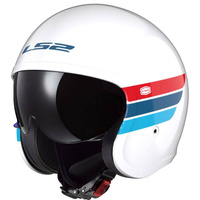 LS2 Kask motocyklowy OF599 SPITFIRE II RETRO WHITE BLUE RED-06 XL
