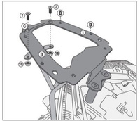 KAPPA STELAŻ KUFRA CENTRALNEGO YAMAHA X-MAX 400 (18) (BEZ PŁYTY) - KR2138