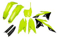 UFO KOMPLET PLASTIKÓW (FULL KIT) Z OSŁONAMI TELESKOPÓW (AMORTYZATORÓW) SUZUKI RMZ 250 '19-'25, RMZ 450 '18-'25 KOLOR ŻÓLTY FLUO