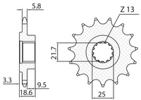 SUNSTAR ZĘBATKA PRZEDNIA 2119 15 KAWASAKI Z 750 '04-'12, Z 800 '13-'16 (JTF1538.15) (ŁAŃC. 520) (211915JT)