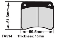 EBC Klocki kartingowe FA514 (1 kpl. na tarczę)