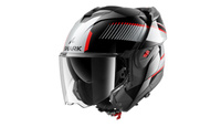Kask Szczękowy SHARK OXO SIKTER kolor czarny/czerwony/srebrny