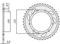 SUNSTAR ZĘBATKA TYLNA 4402 53 DERBI SENDA 50R/SM, APRILIA RX 50, MBK 50 (JTR1131.53) (ŁAŃC. 420) (440253JT)