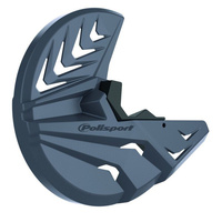 POLISPORT PROMOCJA OSŁONA TARCZY HAMULCOWEJ PRZÓD (Z OSŁONĄ DOLNEJ CZĘŚCI AMORTYZATORA W ZESTAWIE KOMPLET NA OBIE STRONY) GAS GAS EC 250/300/350 '09-'20; XC 250/300/350 '17-'20; RIEJU MR 250/300 '21-'26 KOLOR SZARY