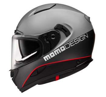 Kask Motocyklowy MOMO HORNET (Grey Asphalt / Rad / Black/ Silver)