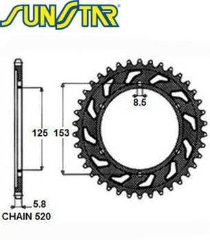 ZĘBATKA NAPĘDZANA ALUMINIOWA SUNSTAR SUNR5-3559-50